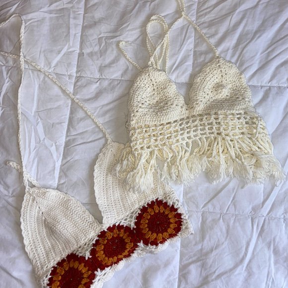 Sabo Skirt Two-Piece Crochet Bralette Set || White - Picture 1 of 16